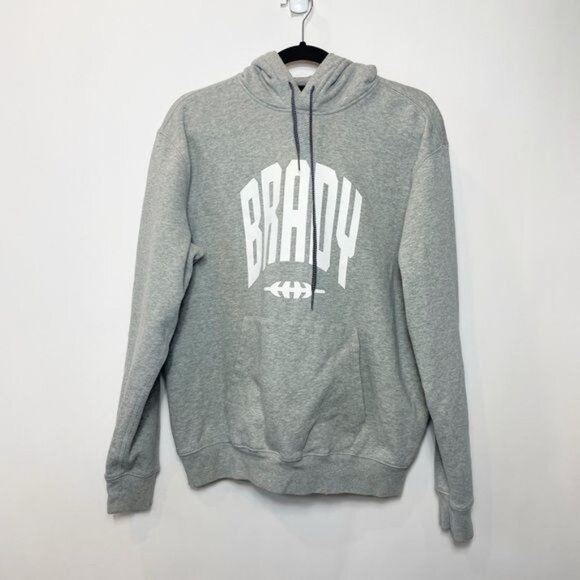 Brady Mens Gray Varsity Pullover Hoodie Cotton Comfortable Streetwear Sz Medium - Picture 3 of 10